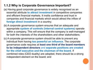 Why Governance TOPIC 1 Corporate Governance Notes slides | PPTX