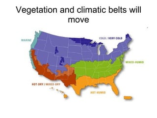 Vegetation and climatic belts will move 