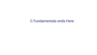 C Fundamentals ends Here
 