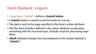 Topic 2 - HTML Form Design.pptx for HTML and web | PPTX