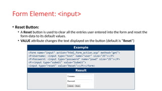 Topic 2 - HTML Form Design.pptx for HTML and web | PPTX