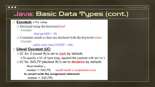 Topic 2 - Java Programming Basic.pdf CSC435 OOP | PDF