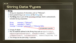 String Data Types
 