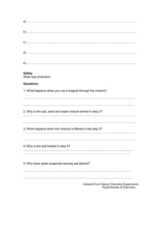 Topic 2. Mixtures Lab