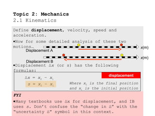 Displacement Formulas Physics Topic 2 1__kinematics | PPT