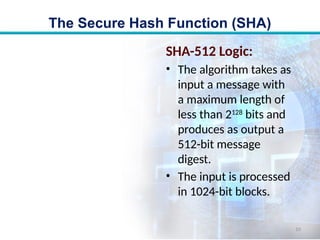 Comprehensive Overview of Secure Hash Algorithm (SHA) and SHA-512 | PPTX