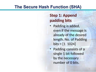 Padding Bits Comprehensive Overview of Secure Hash Algorithm (SHA) and SHA-512 | PPTX