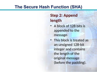 Comprehensive Overview of Secure Hash Algorithm (SHA) and SHA-512 | PPTX