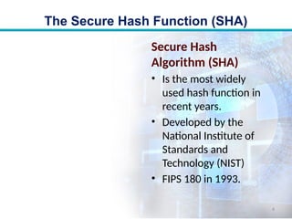 Comprehensive Overview of Secure Hash Algorithm (SHA) and SHA-512 | PPTX