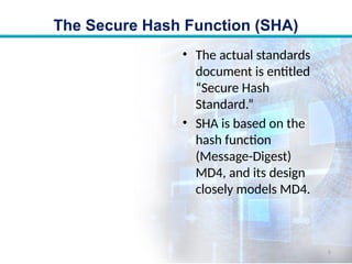 Comprehensive Overview of Secure Hash Algorithm (SHA) and SHA-512 | PPTX
