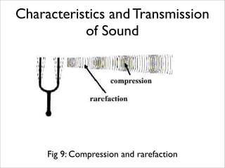 Characteristics and Transmission
           of Sound




     Fig 9: Compression and rarefaction
 
