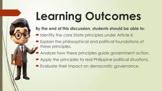 Comprehensive Overview of State Principles in the 1987 Philippine ...