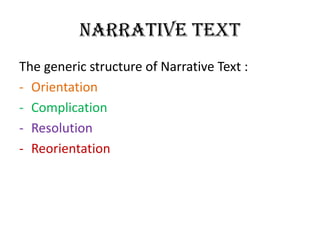 The generic Structuree of Narrative Text | PPTX