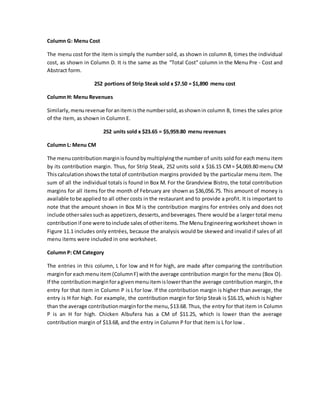 Topic 3: Menu Engineering & Analysis | DOCX | Cooking | Food & Drink