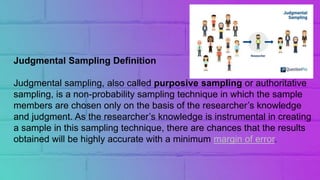 Judgment Sampling Example Sampling and Sampling Distributions | PPTX