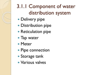 Comprehensive Overview of Water Distribution Systems and Components | PDF