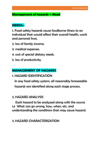 Hazards and risks, management of hazard, control of parameters | PDF