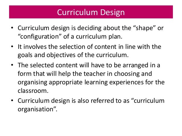 Topic 3a Principles in Curriculum Design