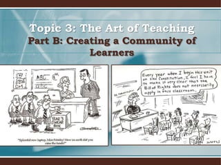 Topic 3: The Art of Teaching
Part B: Creating a Community of
Learners

 