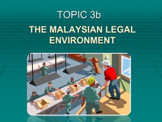 THE MALAYSIAN LEGAL
ENVIRONMENT
TOPIC 3b
 