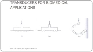 TRANSDUCERS FOR BIOMEDICAL
APPLICATIONS
Prof.G.B.Rathod, EC Dept.BVM-EC453
 