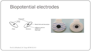 Biopotential electrodes
Prof.G.B.Rathod, EC Dept.BVM-EC453
 