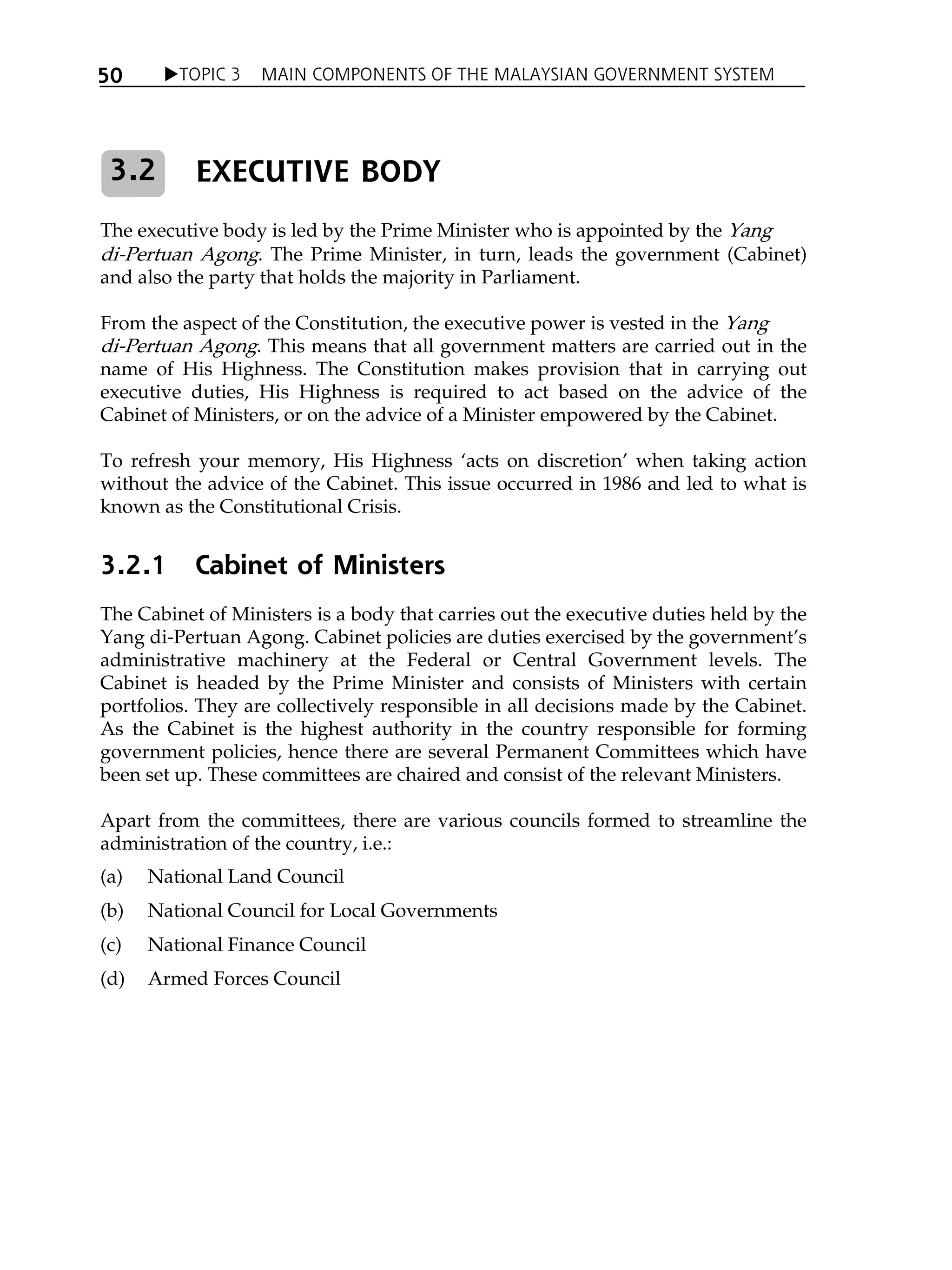 Topic 3 main components of the malaysian government system | PDF