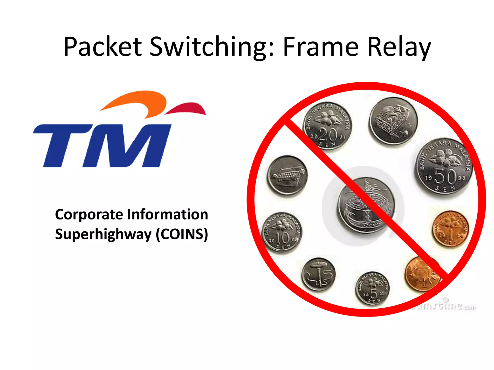 Packet Switching: Frame Relay
Corporate Information
Superhighway (COINS)
 