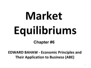 Market  Equilibriums Chapter #6 EDWARD BAHAW - Economic Principles and Their Application to Business (ABE) 