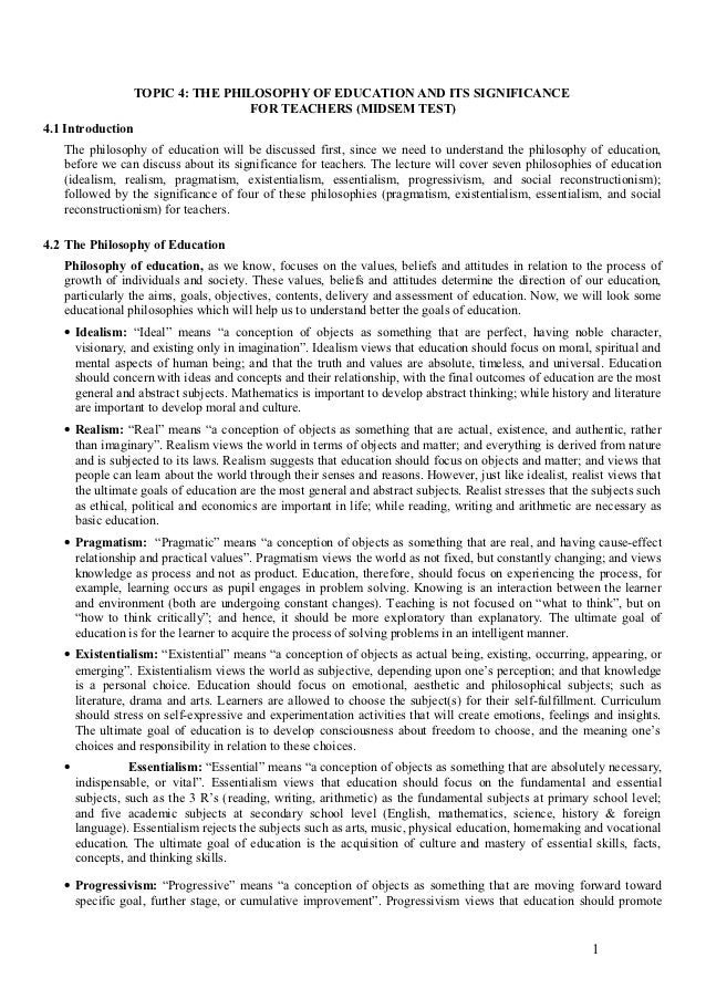 How to write a philosophy paper on education