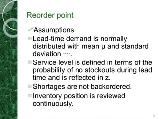 Not Normal Distribution Inventory Management Topic 4 - Managing inventoryEconomic Ordering Quantity model Stochastic ...
