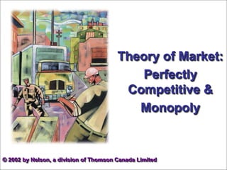 Theory of Market:
Perfectly
Competitive &
Monopoly
© 2002 by Nelson, a division of Thomson Canada Limited
 