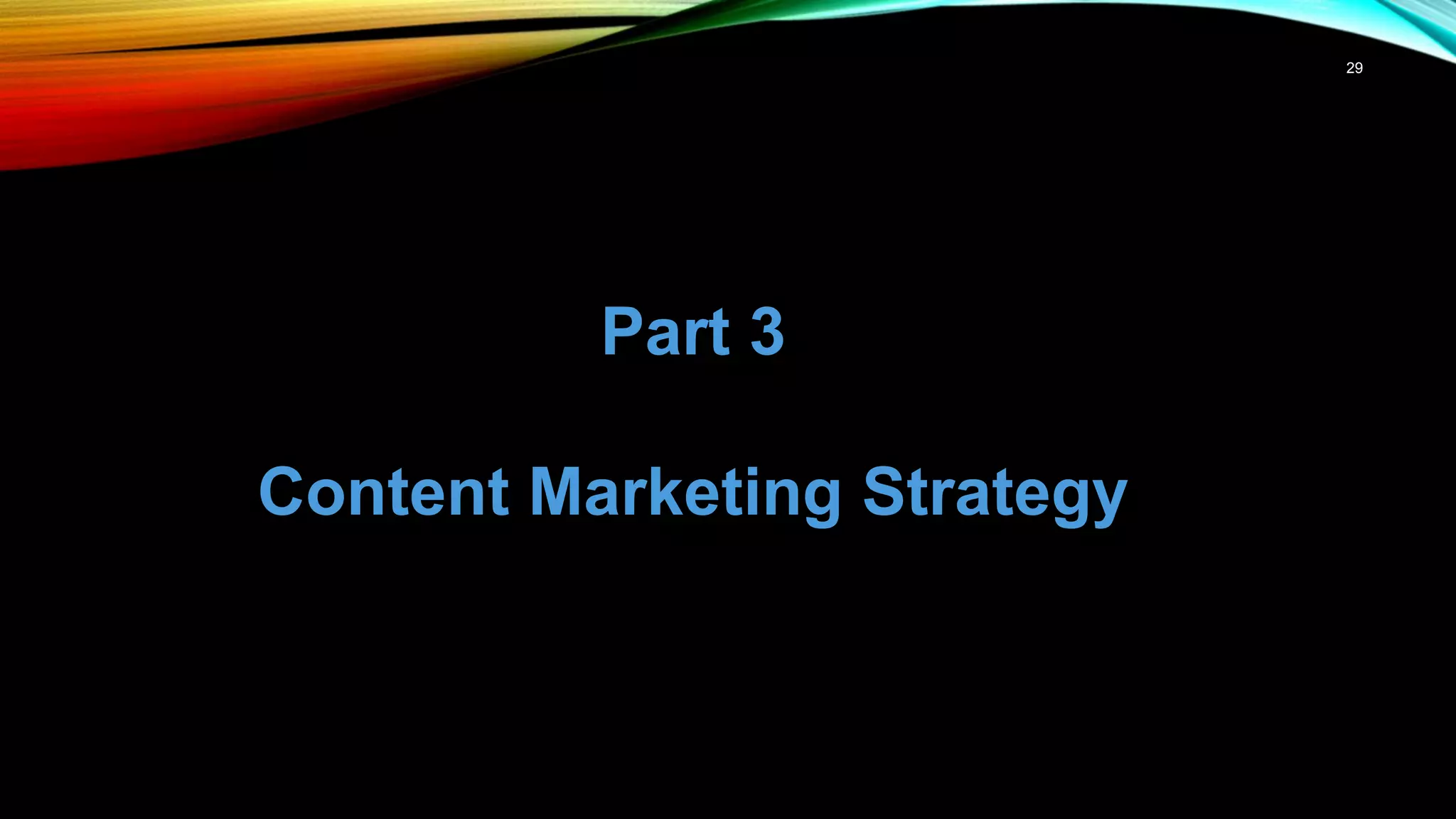 29
Part 3
Content Marketing Strategy
 