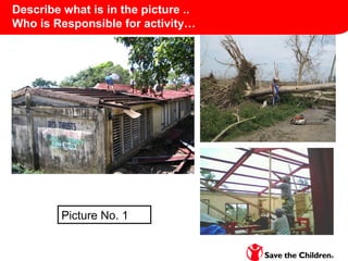 Describe what is in the picture ..
Who is Responsible for activity…
Picture No. 1
 