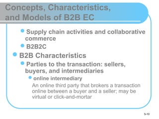 Concepts, Characteristics, and Models of B2B E Commerce | PPT