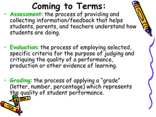 Topic 4c: The Science of teaching - Assessment, Evaluation & Grading | PPTX