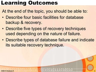 Topic 4 database recovery | PPT