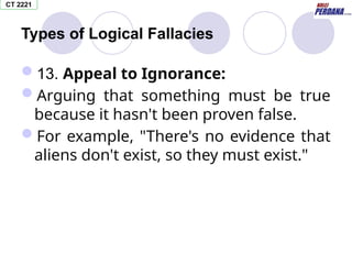 TOPIC 4 LOGICAL FALLACY IN CRITICAL THINKING | PPTX