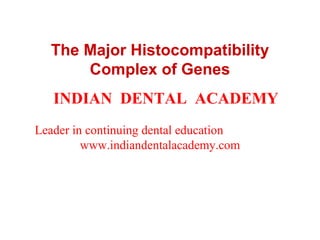 The Major Histocompatibility
Complex of Genes
INDIAN DENTAL ACADEMY
Leader in continuing dental education
www.indiandentalacademy.com

 