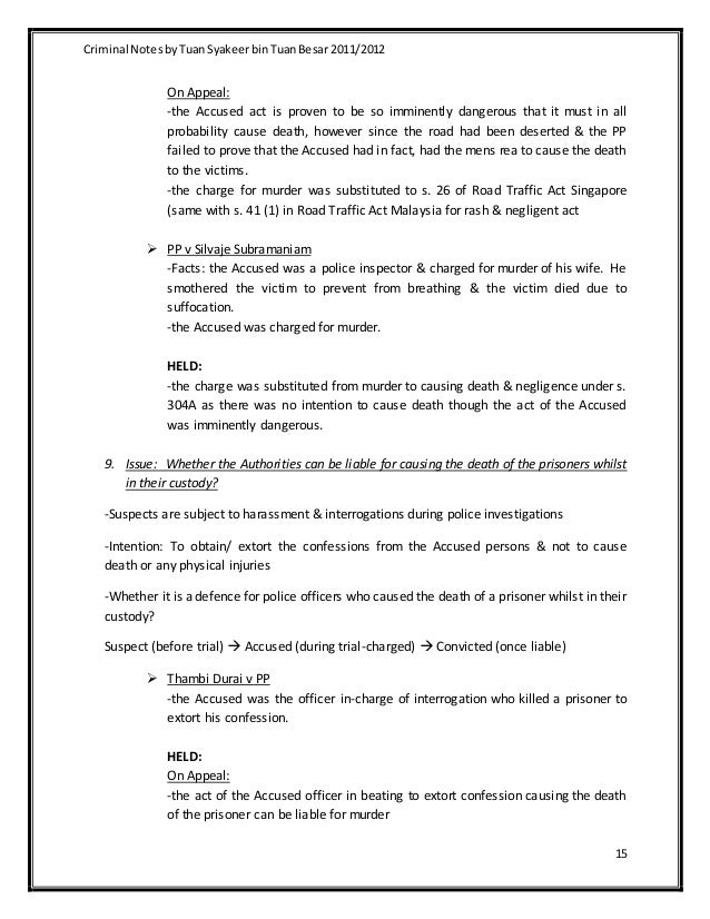 Culpable Homicide & Murder