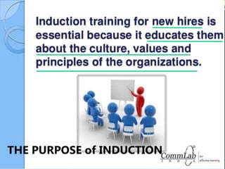 THE PURPOSE of INDUCTION
 