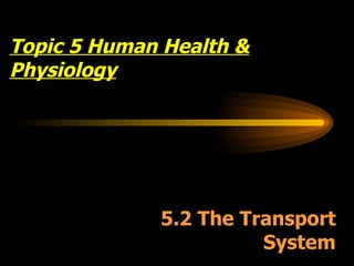 Topic 5 Human Health & Physiology 5.2 The Transport System 