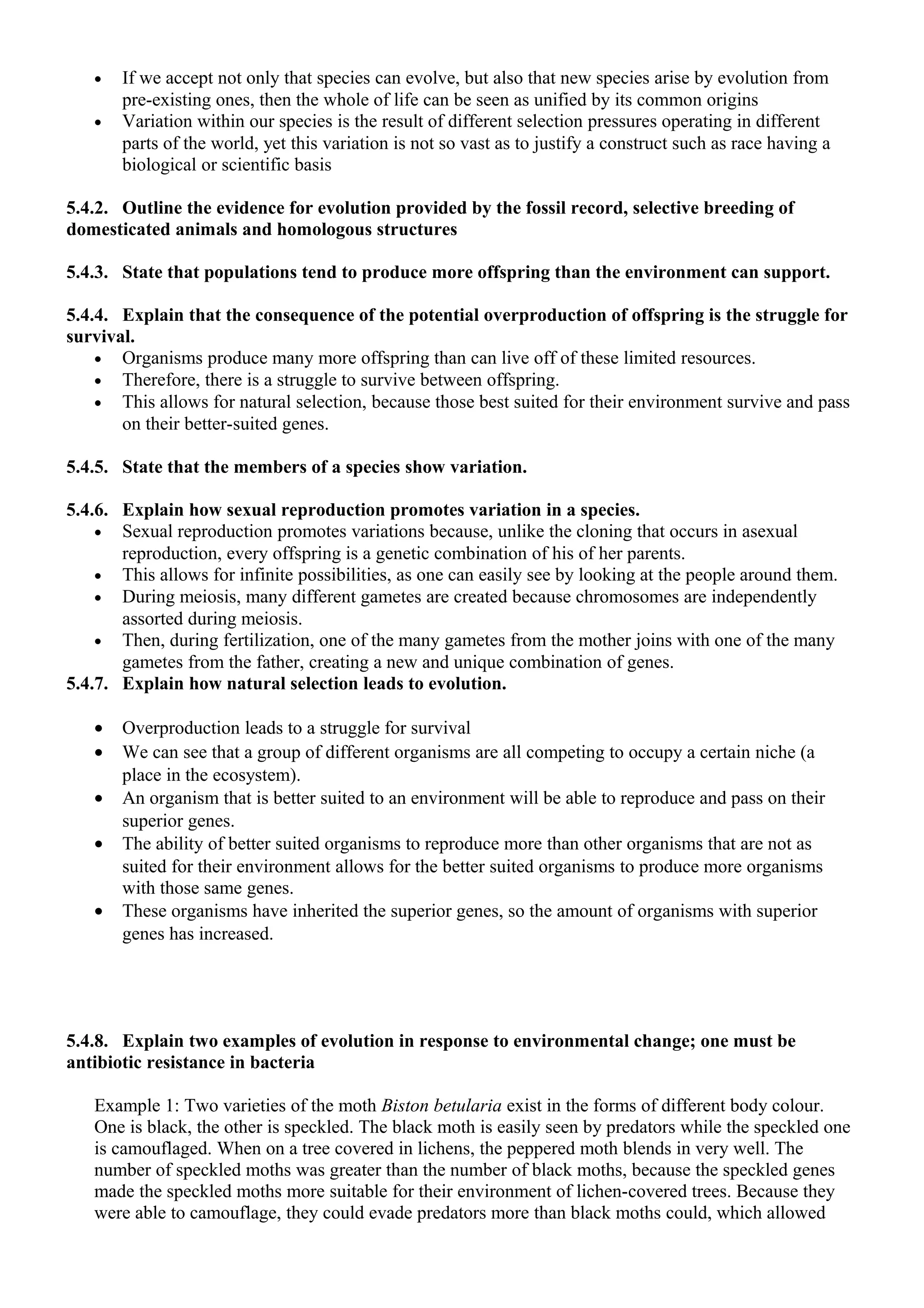 Topic 5 ecology & evolution notes | DOC