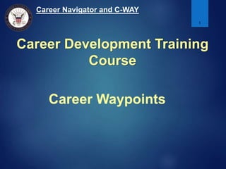 Career Navigator and C-WAY
1
Career Waypoints
Career Development Training
Course
 