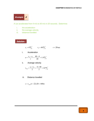 Topic 5 kinematics of particle | PDF