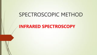 SPECTROSCOPIC METHOD
INFRARED SPECTROSCOPY
 