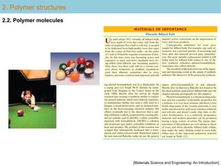 2. Polymer structures
2.2. Polymer molecules
[Materials Science and Engineering: An Introduction]
 