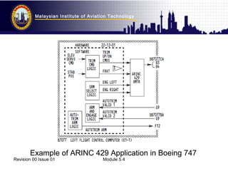 Malaysian Institute of Aviation Technology 
Example of ARINC 429 Application in Boeing 747 
Revision 00 Issue 01 Module 5.4 
 