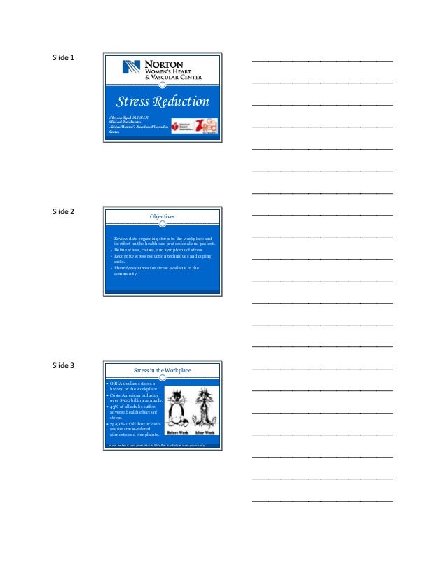 Topic 6 handout stress reduction