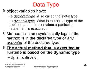 Inheritance and polymorphism are key features of object-oriented ...